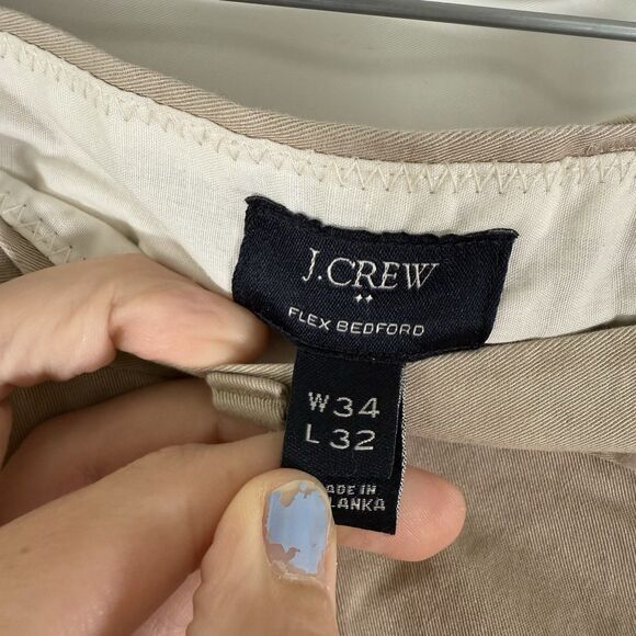 J. Crew Flex Bedford Chino Pants Men's 34x32 Flat Front Mid Rise Cotton Blend - Picture 5 of 10